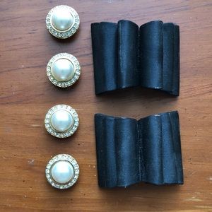 Goldtone Button Covers Shoe Bows Shoe Clips